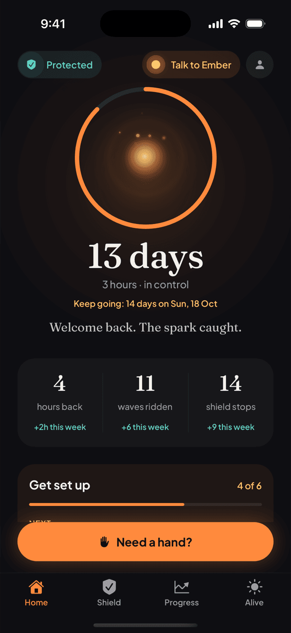 Emberway's Home screen