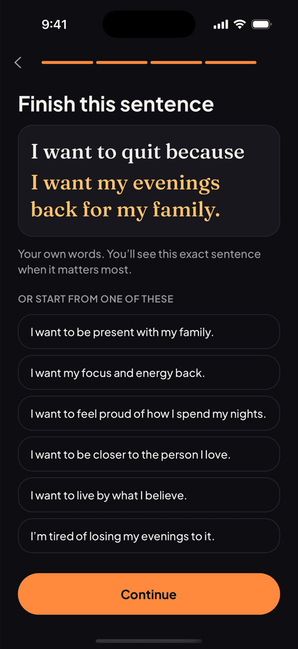 Finish the sentence: I want to quit because